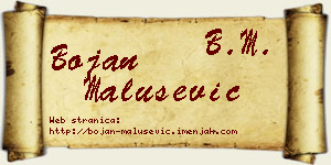 Bojan Malušević vizit kartica